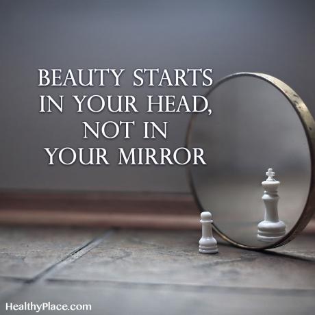 Citation sur les troubles de l'alimentation - La beauté commence dans votre tête, pas dans votre miroir.