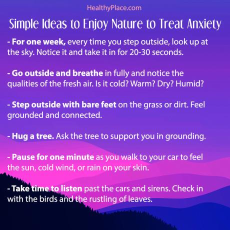 Affiche à partager pour le post «7 façons rapides d'utiliser la nature pour aider à traiter l'anxiété» sur HealthyPlace