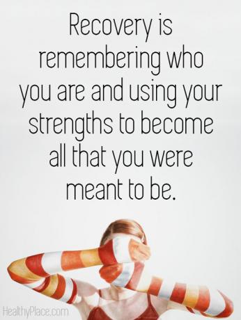 Citation des troubles de l'alimentation - Le rétablissement consiste à se rappeler qui vous êtes et à utiliser vos forces pour devenir tout ce que vous étiez censé être.