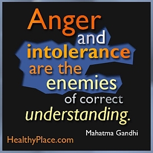 Citation de stigmatisation du Mahatma Gandhi - La colère et l'intolérance sont les ennemis d'une compréhension correcte.