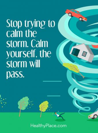 Citation pour maladie mentale - Arrêtez d'essayer de calmer la tempête. Calmez-vous, la tempête passera.
