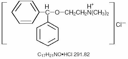 Formule développée de diphenhydramine