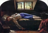 La peinture de Henry Wallis, "La mort de Chatterton", représente un homme qui s