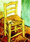 La peinture de Van Gogh d'une chaise et d'une pipe